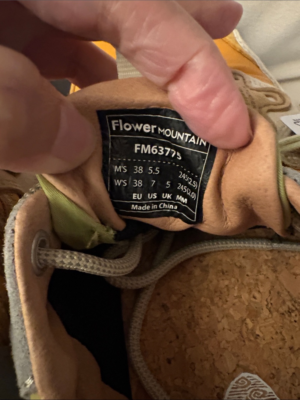 NWT Flower Mountain YAMANO 3 UNI Suede and technical fabric sneakers - Ocher - Picture 12 of 16